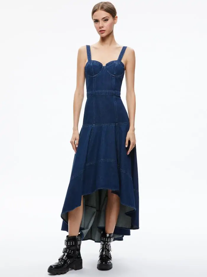 DONELLA DENIM HIGH LOW DRESS